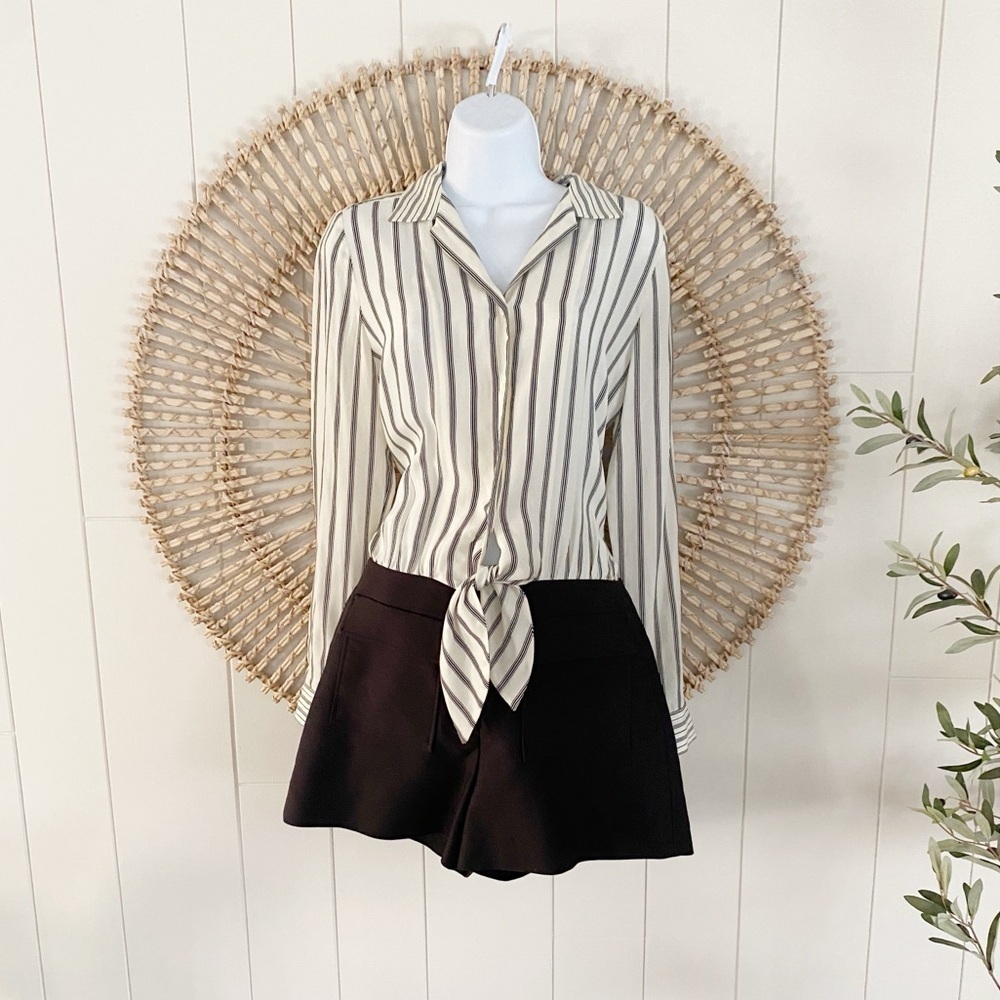 Sandro Eyton ecru and black colorway striped romper Size 36/US2-4 - Picture 3 of 15